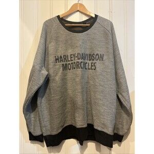 NEW Harley Davidson Mens Waffle Knit Pull Over Sweater Slim 3XL Gray 96126-20VM